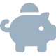 Illustration eines Sparschweins, in das Geld geworfen wird