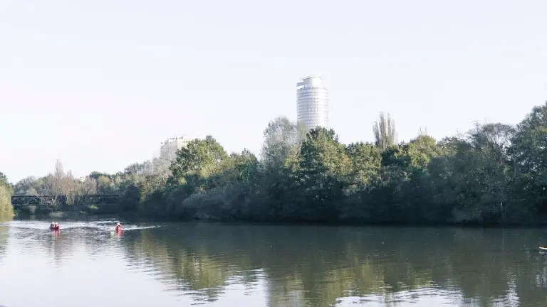 Wöhrder See und Business Tower in Nürnberg